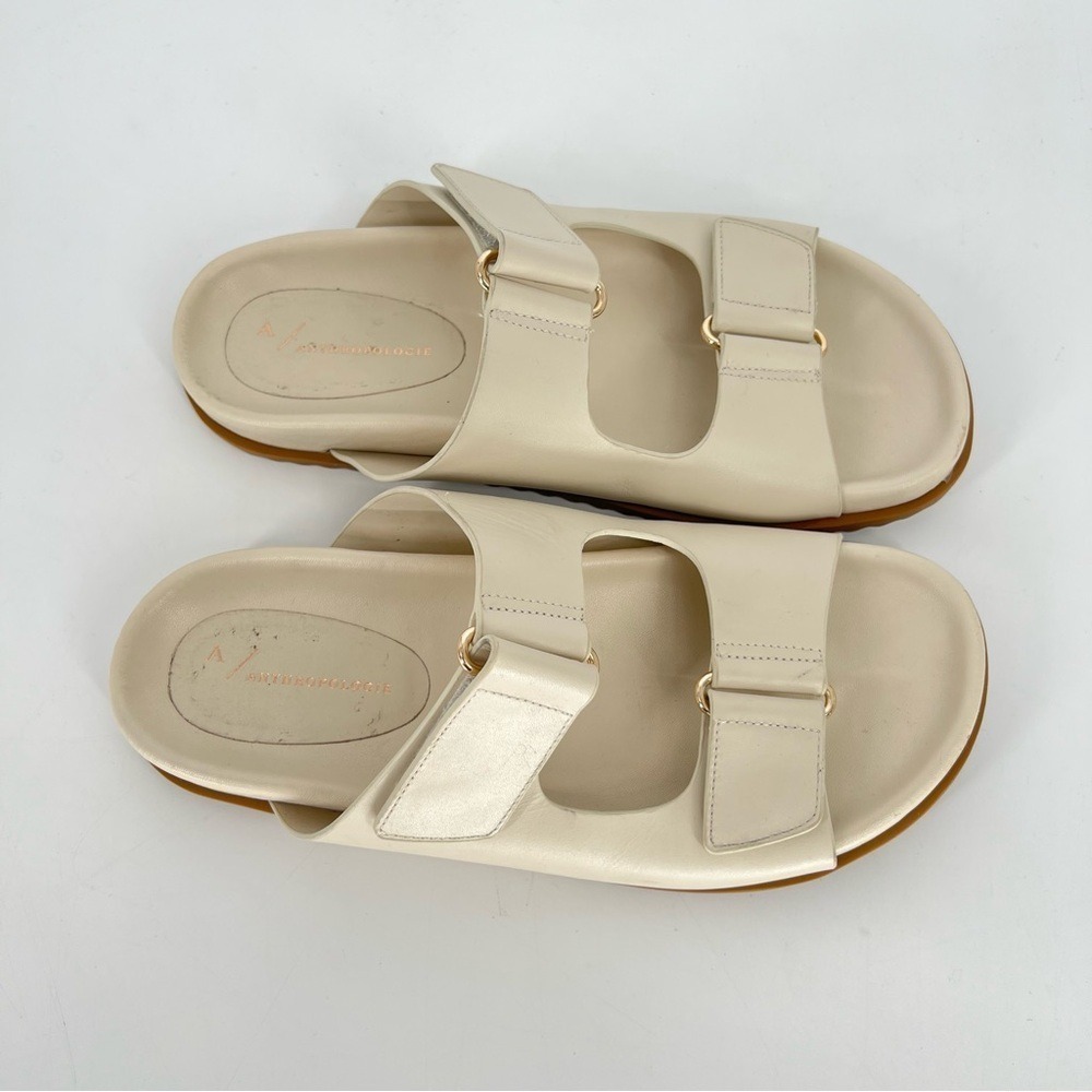 Anthropologie Women's Cream Velcro Sandals 8
